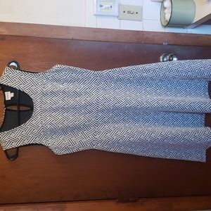 Merona white and black fit and flare dress